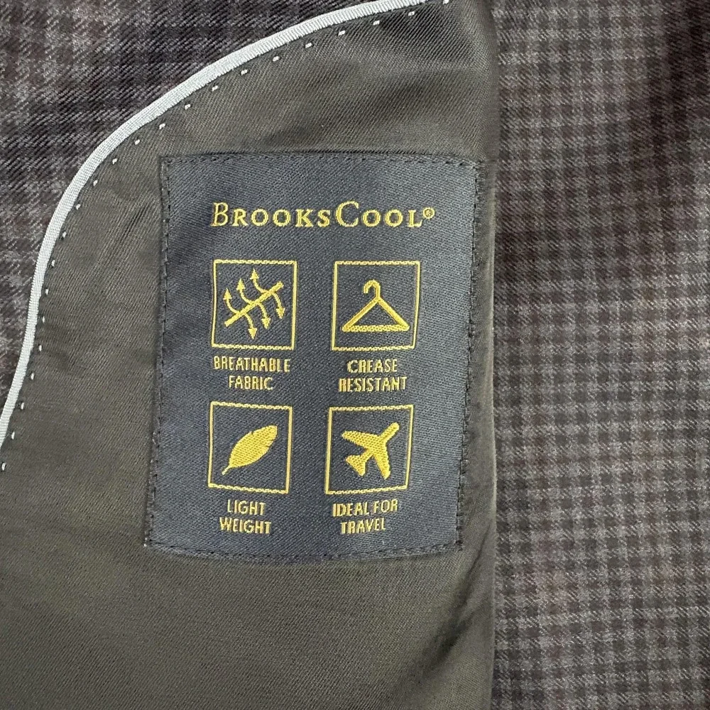 Brooks Brothers Blazer Mens 40R Blue Check Wool BrooksCool
